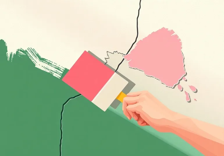 Ponçage et rebouchage des fissures avant mise en peinture